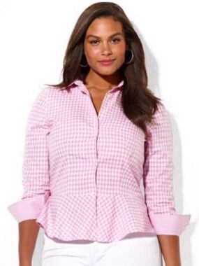 🇺🇸RALPH LAUREN Gingham Peplum Top